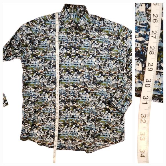 Alan Flusser Button Down Men's Casual button-up dress shirt sz Large - Picture 7 of 12